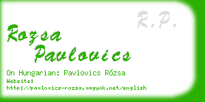 rozsa pavlovics business card